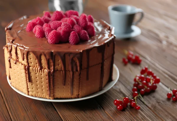 Cookie cake met gesmolten chocolade — Stockfoto