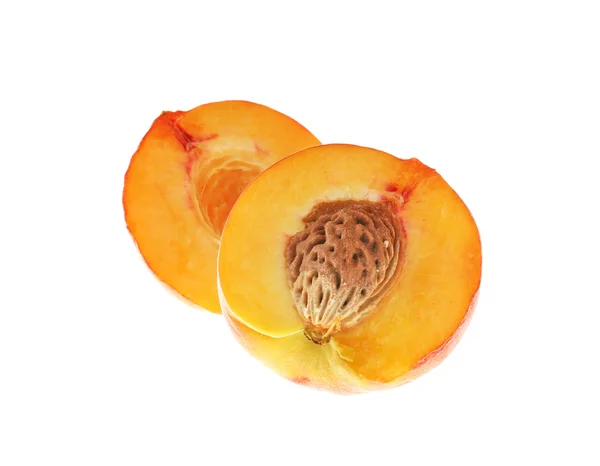 Fresh peaches on a white background — Stock Photo, Image