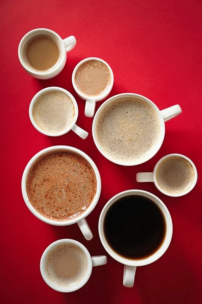 Copos de café vista superior — Fotografia de Stock