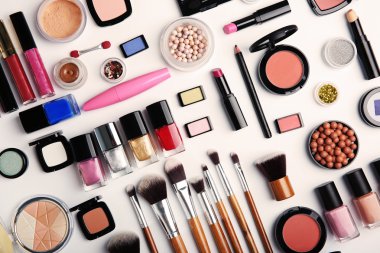 Dekoratif kozmetik, üstten görünüm