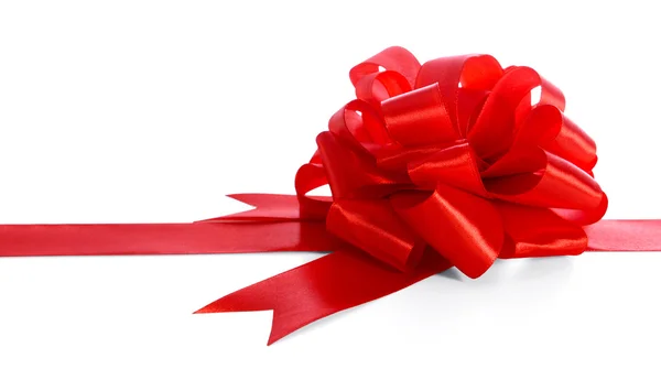Red ribbon with big bow — Stock Photo, Image