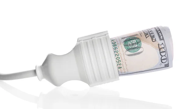 Dollars in white socket — Stock Photo, Image