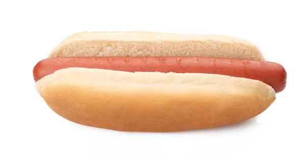 Hot Dog, üzerinde beyaz izole — Stok fotoğraf