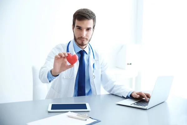 Male Doctor Work Clinic Office — Stock Photo, Image