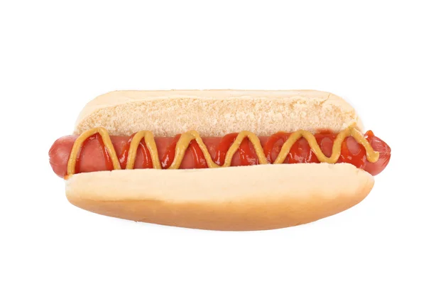 Hot dog met mosterd — Stockfoto
