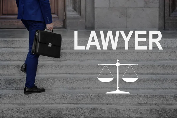 LAWYER. Businessman with suitcase — Stock Photo, Image
