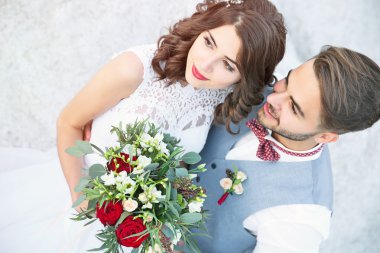 Gelin ve damat, düğün günü