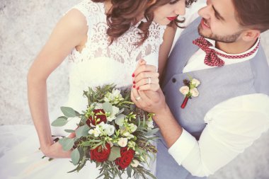 Gelin ve damat, düğün günü