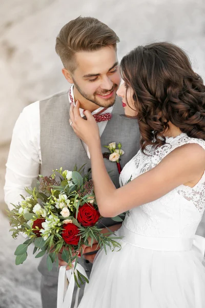 Mariée et marié le jour du mariage — Photo