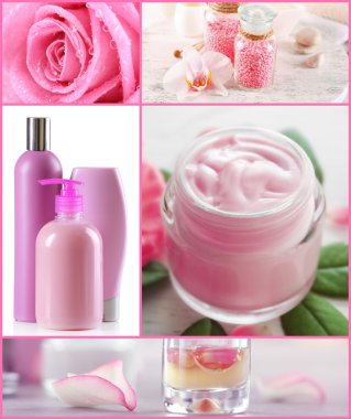 Kolaj kozmetik ürünleri ve spa kompozisyonlar. Güzellik tedavi kavramı.