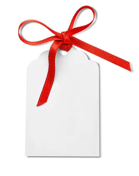 Карточка с красной лентой — стоковое фото