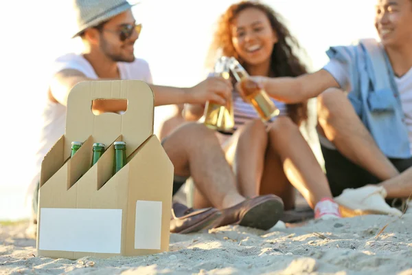 friends hanging out with beer