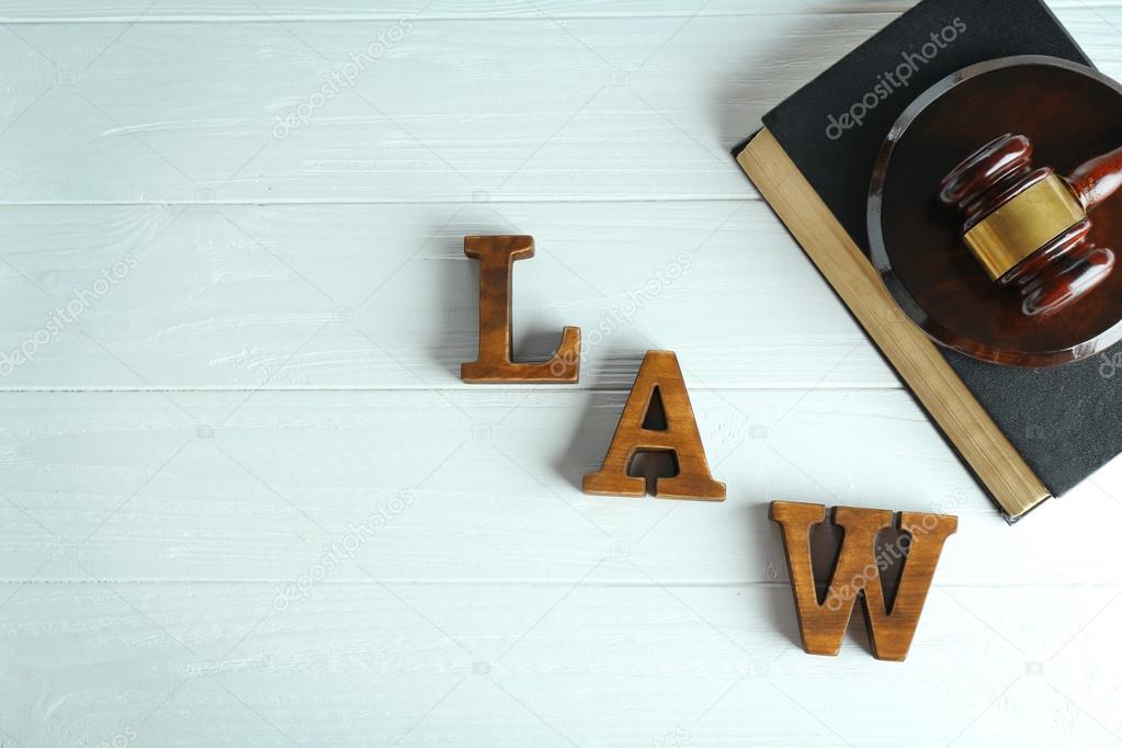 Word law with judges gavel