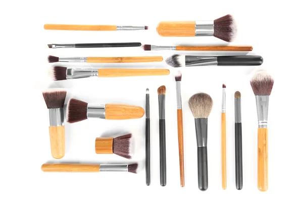 Make up brushes isolated on white — Stock Photo, Image