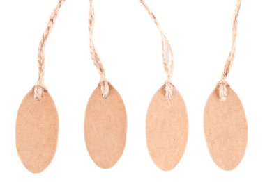 beyaz izole kahverengi Etiketler