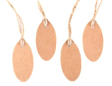 beyaz izole kahverengi Etiketler