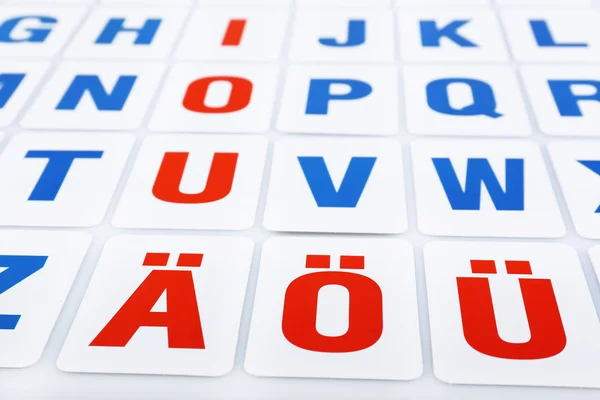 Nauka liter alfabetu z bliska — Zdjęcie stockowe