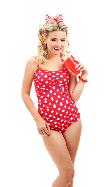 Girl with pretty pinup style — Stock Photo, Image