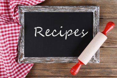 Kara tahta, yazılmış reçeteler yakın çekim
