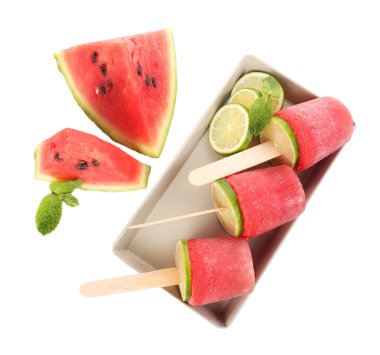 karpuz dondurma, izole üzerinde beyaz