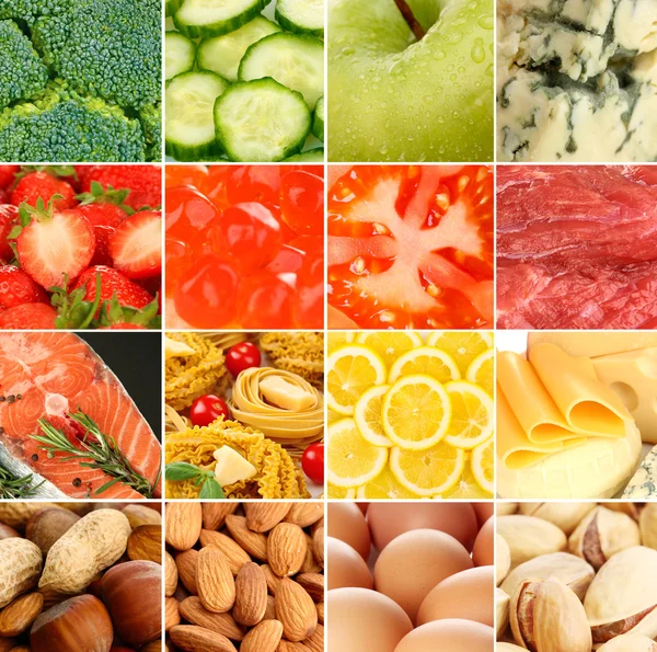 Collection of healthy fresh food backgrounds — Stock Photo, Image