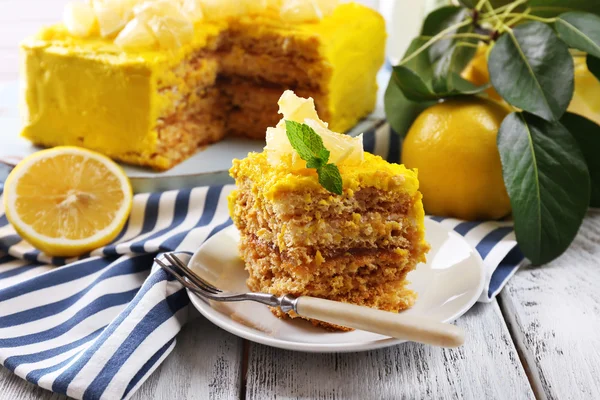 Välsmakande citron dessert — Stockfoto