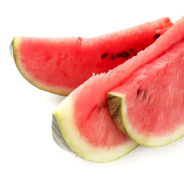 Fresh slice of watermelon, isolated on white — Stock Photo, Image