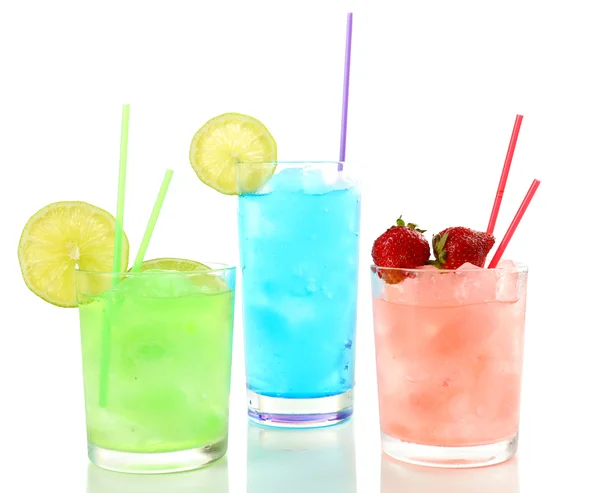 Refreshing cocktails isolated on white — Stock Photo, Image
