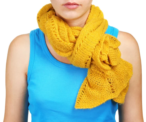 Woman wearing scarf close up — Stock Photo, Image