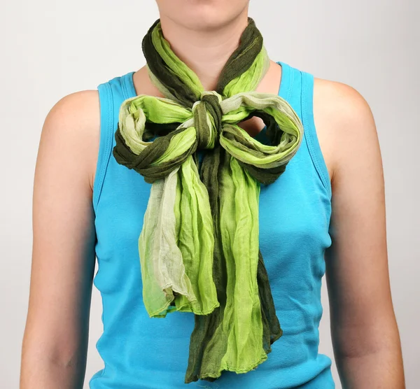 Woman wearing scarf close up — Stock Photo, Image