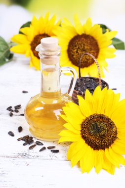 ayçiçeği tohumu ve yağlıboya tablo yakın çekim