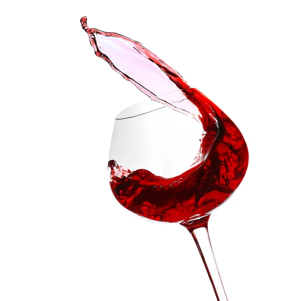 Wineglass with red wine, isolated on white — Stock Photo, Image