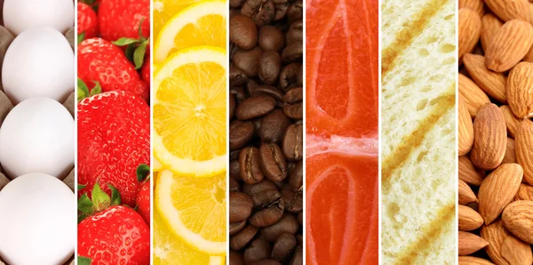 Collection of healthy fresh food backgrounds — Stock Photo, Image