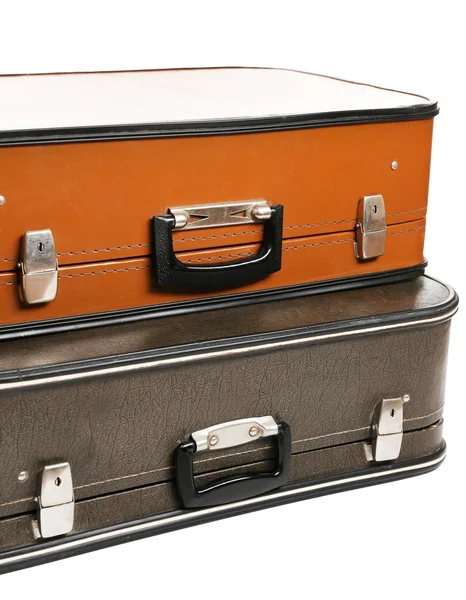 Vintage old travel suitcases, close up — Stock Photo, Image