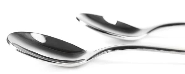 Metal coffee spoons isolated on white — Stock Photo, Image