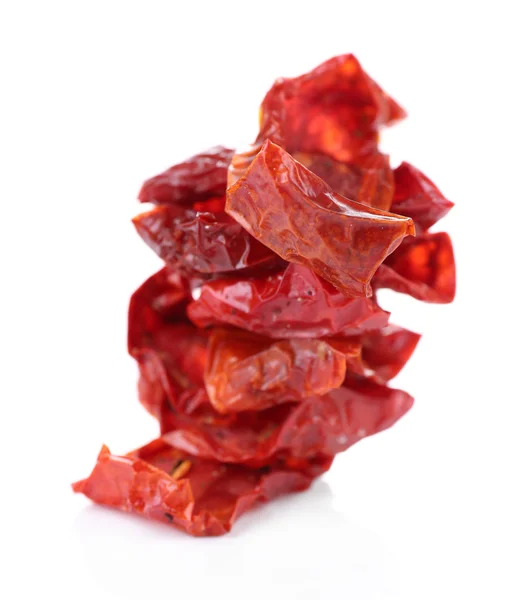 Sun dried tomatoes isolated on white — Stock Photo, Image