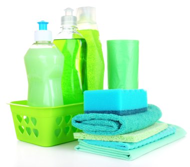 Temizlik ürünleri beyaza izole edildi