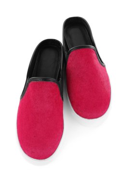 parlak pembe ayakkabı, üzerinde beyaz izole