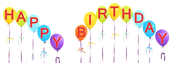 Globos de colores aislados en blanco — Foto de Stock