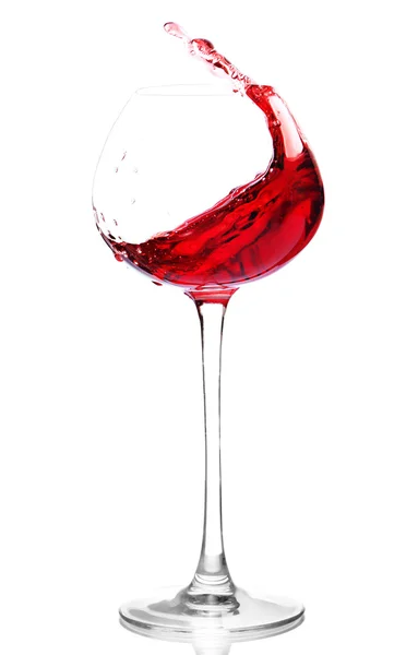 Wineglass with red wine, isolated on white — Stock Photo, Image