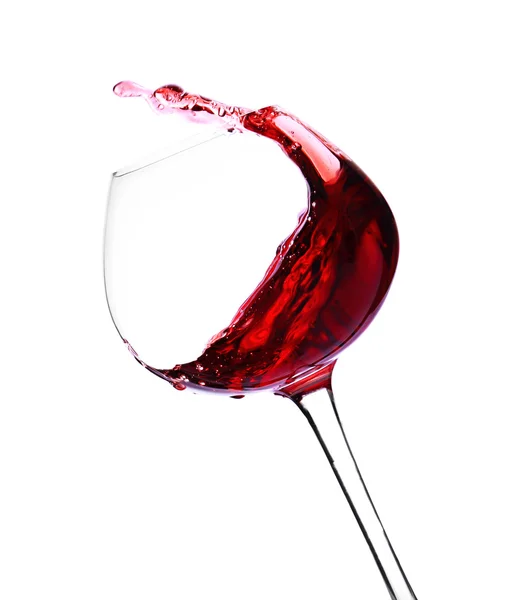 Wineglass with red wine, isolated on white — Stock Photo, Image