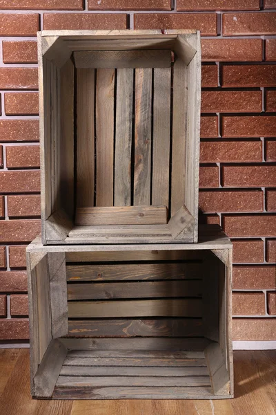 Rectangular wooden boxes — Stock Photo, Image