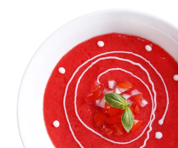 Zupy gazpacho na białym tle — Zdjęcie stockowe