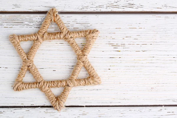 Star of David on wooden background — Stock Photo, Image