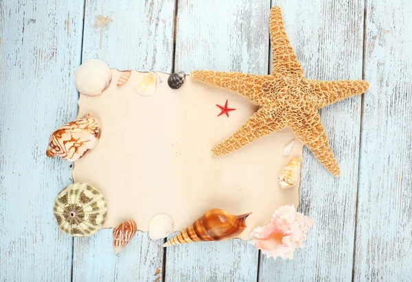 Marco de verano con conchas marinas, primer plano — Foto de Stock