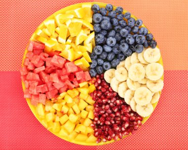 dilimlenmiş meyve plaka üzerinde tablo