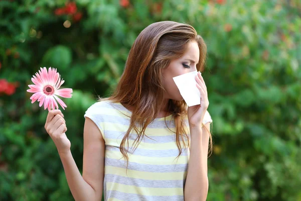 Young girl with allergy — Stock Photo, Image