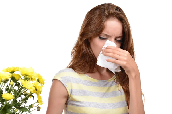 Chica joven con alergia —  Fotos de Stock