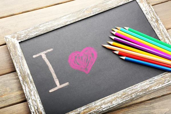 I love drawing written on chalkboard, close-up — Stock Photo, Image