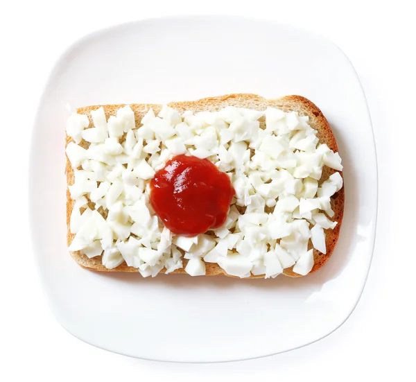 Sandwich avec drapeau du Japon isolé sur blanc — Photo